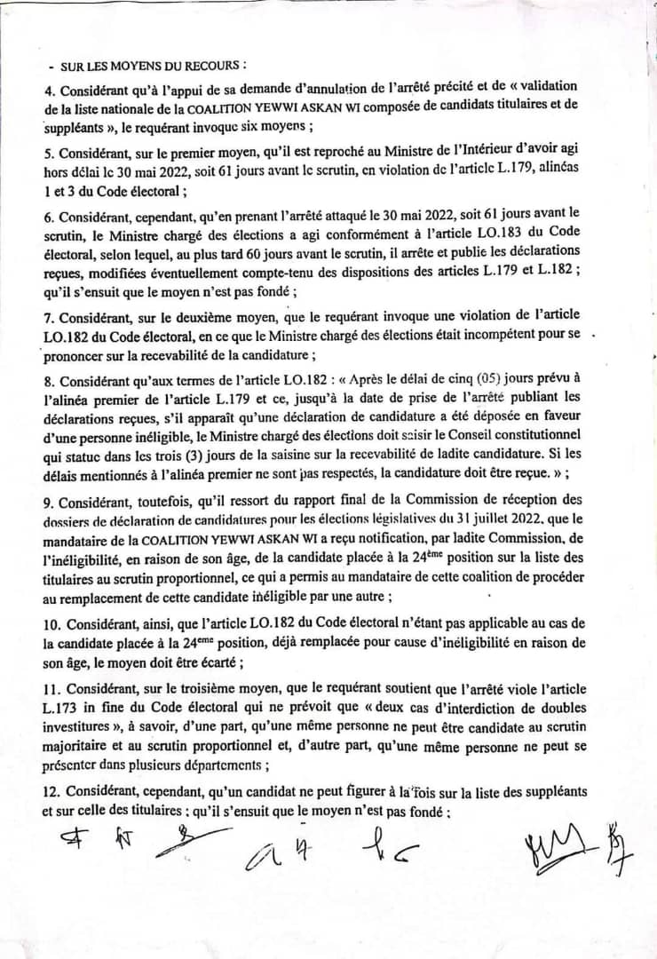 Législatives : le Conseil constitutionnel rejette tous les recours