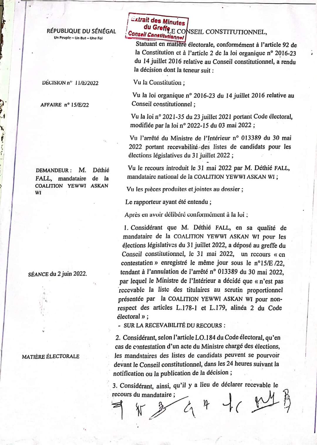 Législatives : le Conseil constitutionnel rejette tous les recours