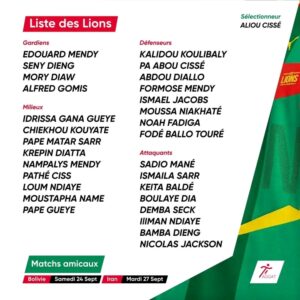 Préparation coupe du monde : Aliou Cissé a publié une liste de 29 joueurs