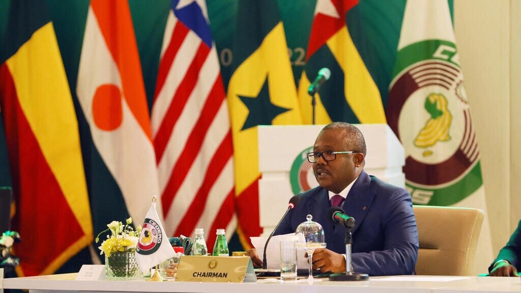 Le président de la Guinée-Bissau et président en exercice de la Cédéao Umaro Sissoco Embalo, lors du dernier sommet de l'organisation, à Accra le 3 juillet 2022. © Nipah Dennis _ AFp