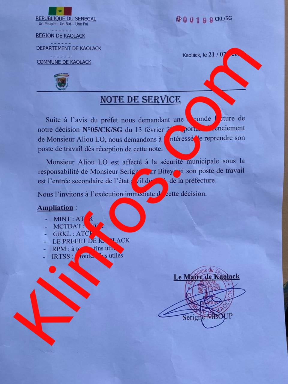 Exclusif : gestion scandaleuse à la mairie de Kaolack, le préfet arrête Serigne Mboup