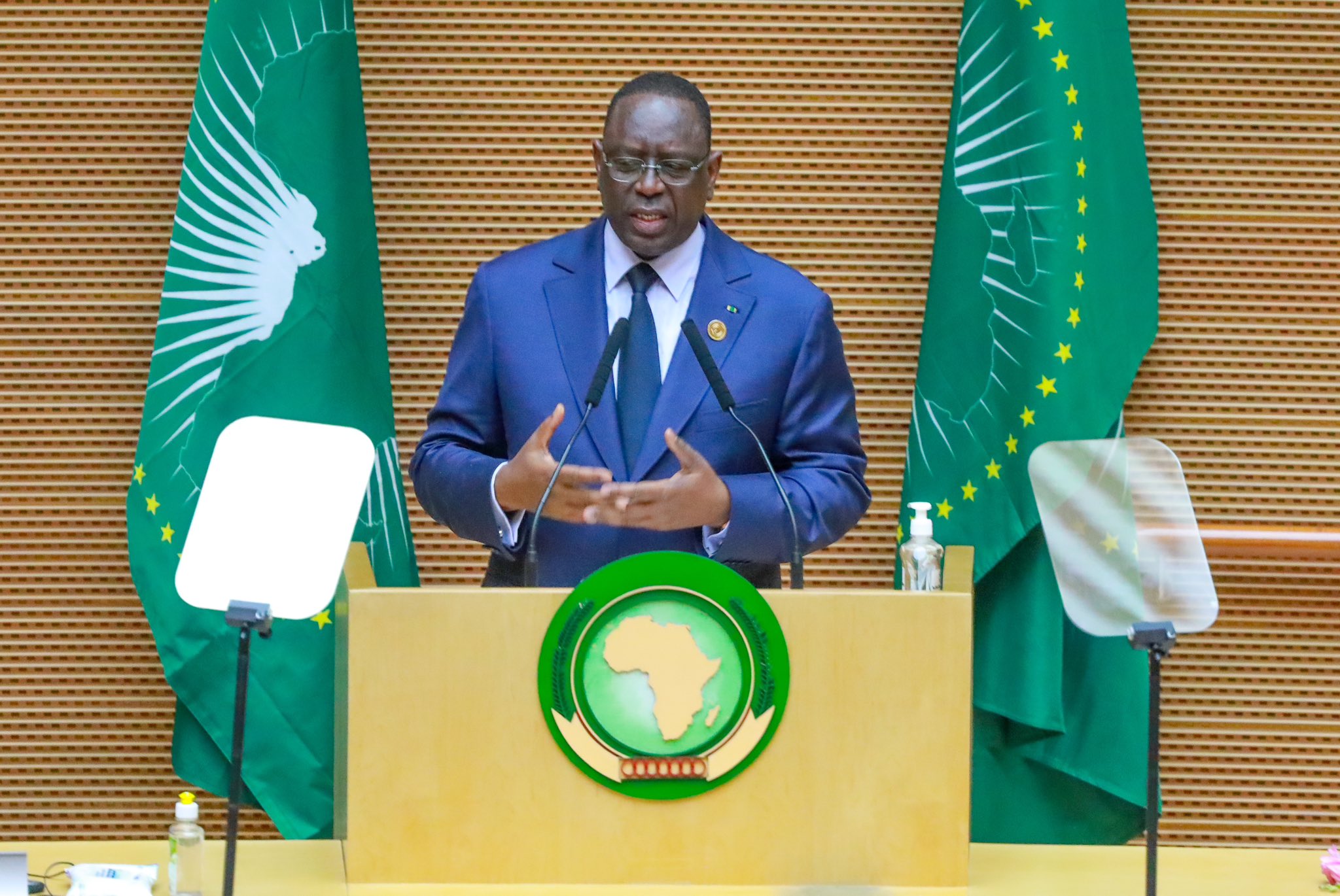 Macky Sall à la Tribune de l'Union africaine.