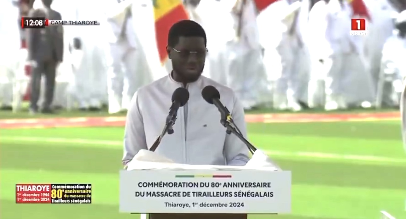 Thiaroye44 : l'impressionnant discours du président sénégalais Bassirou Diomaye Faye