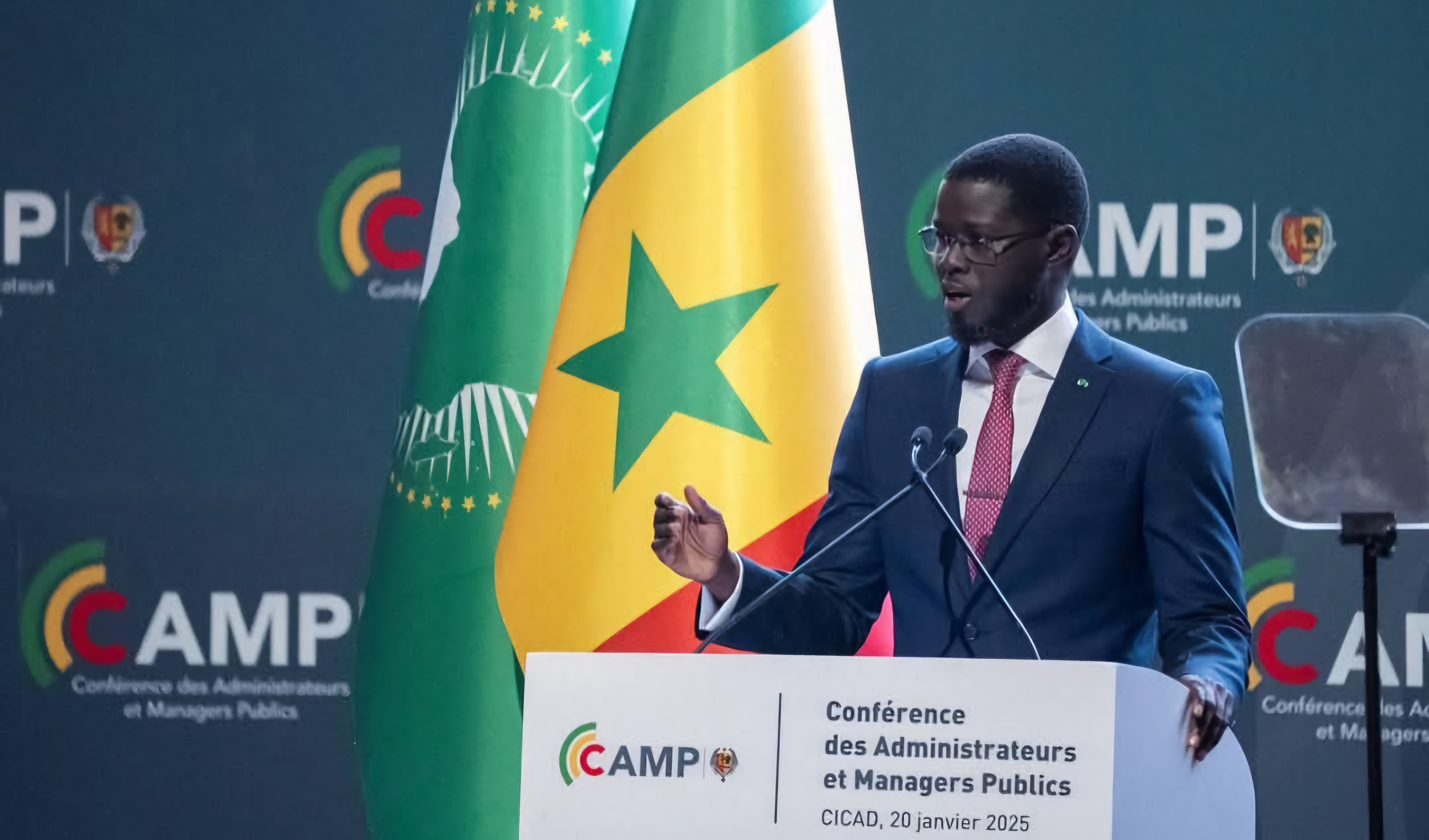 Le chef de l’État Bassirou Diomaye Faye, Présidant la première Conférence des administrateurs et managers publics (Camp)