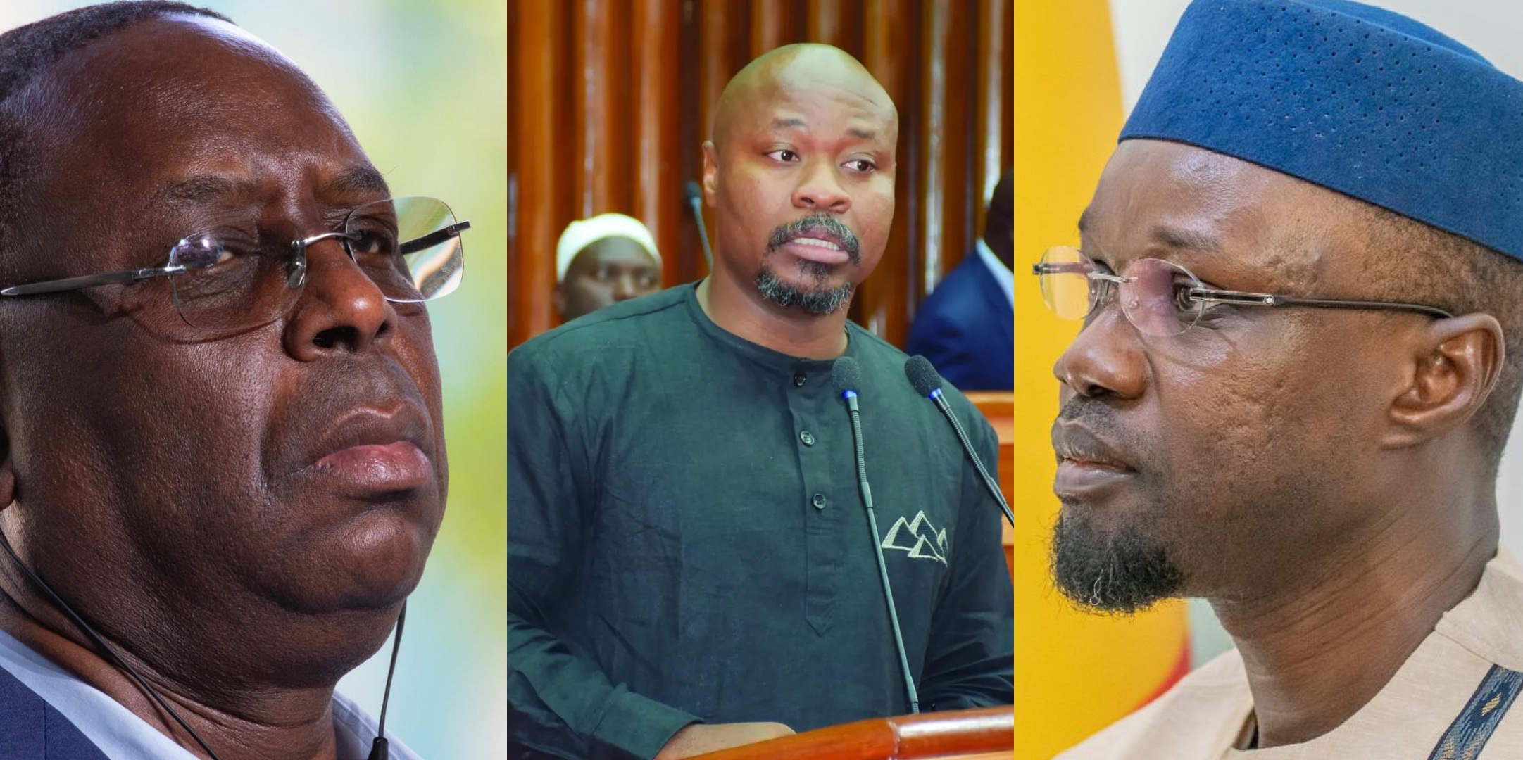 Assemblée nationale : Guy Marius Sagna a officiellement proposé la mise en accusation de Macky Sall pour haute trahison Ousmane Sonko - Guy Marius Sagna - Macky Sall