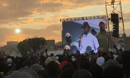 Ousmane Sonko, président de Pastef, lors du Téra Meeting du 8 novembre 2025 à Dakar