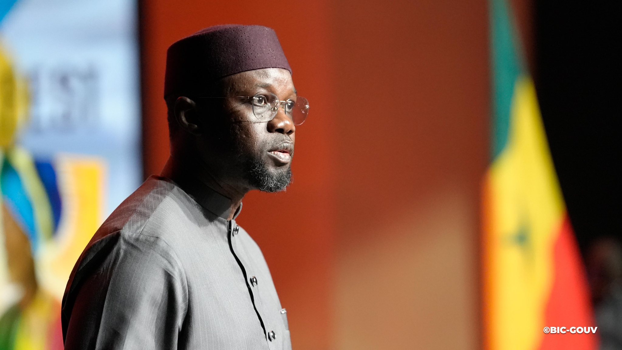 Le premier ministre du Sénégal Ousmane Sonko lors de l'Ecofest 2025