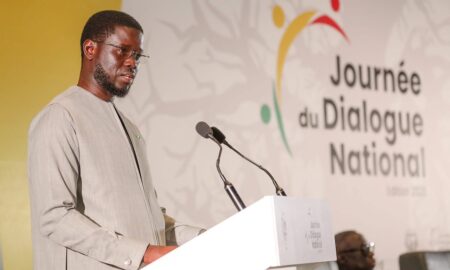 Le Président de la République, Bassirou Diomaye Faye, présidant le 28 mai 2025, au CICAD, la cérémonie d’ouverture du Dialogue National sur le système politique