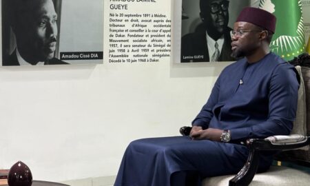Le président de l'Assemblée nationale et ex-Premier ministre sénégalais Ousmane Sonko, dans les locaux de l'Assemblée, à Dakar pour un entretien exclusif © RFI/France 24